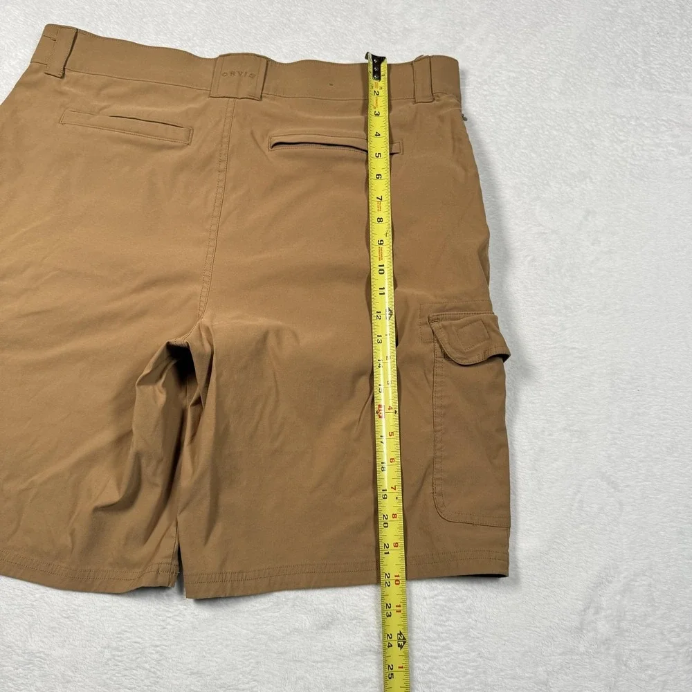 Orvis Cargo Shorts Mens 38‎ Beige Nylon Stretch Outdoor Hiking Casual Pockets